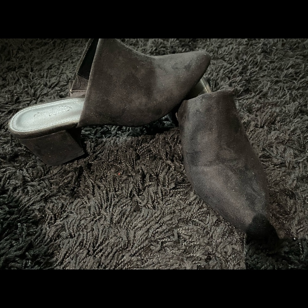 Black Heeled Mules size 8